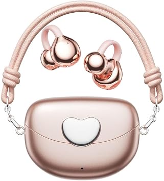 Wireless Bluetooth Earphones Open Headphone with Chic Handbag Charging Case IPX7 Waterproof, 24H Playtime, Superior Sound Quality for Sports Compatible for Android iOS Pink