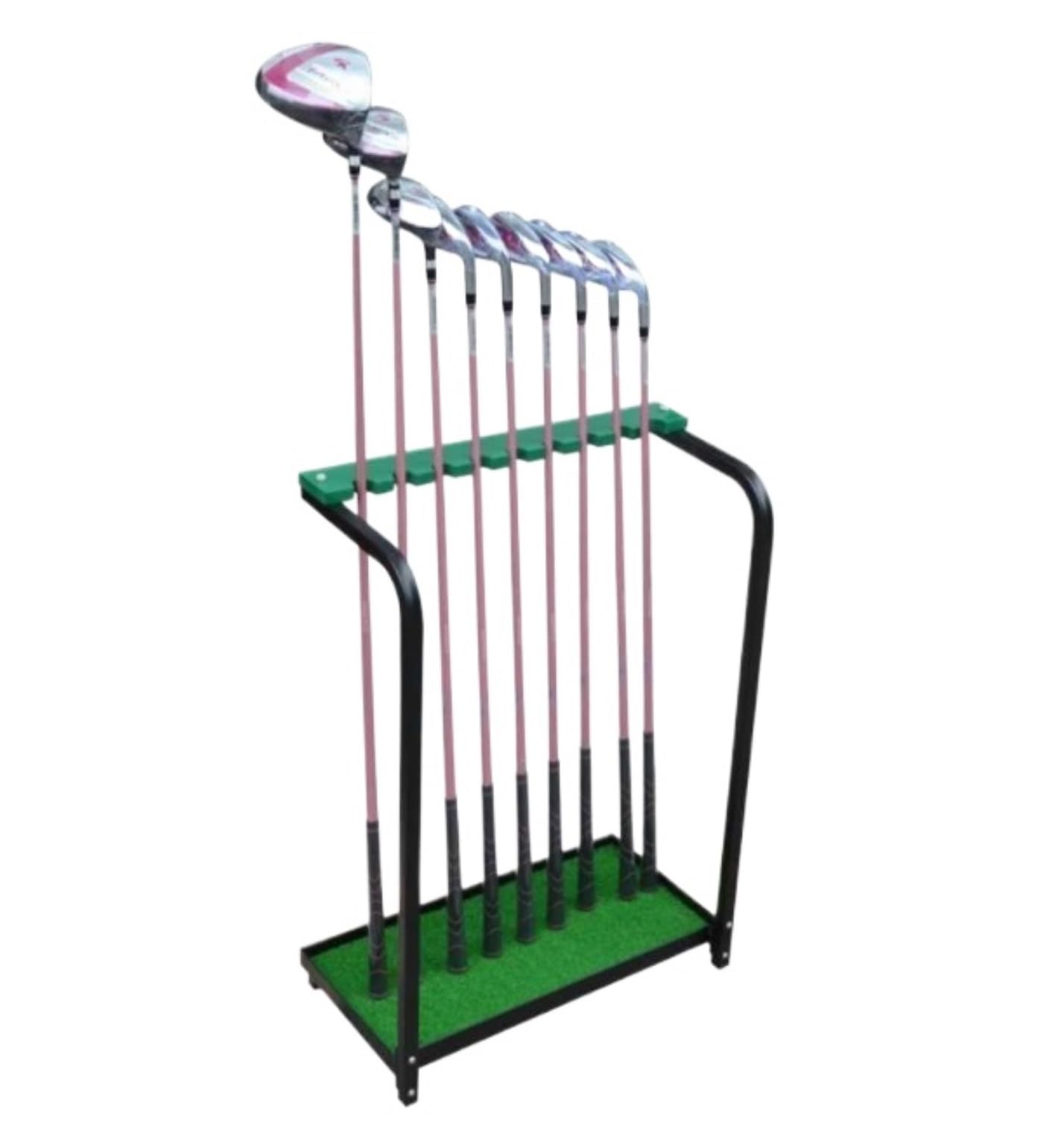 MHbdfsxz Golf Club Organizer For Indoor Outdoor Golf Club Display Storage Stand Rack For Garage 9 Putters Metal Backyard Clubs Organizer Holder Golf Course Accessories