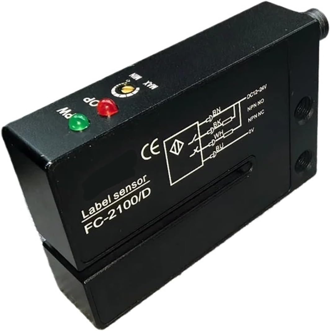 M8 4-PIN Optical Label Sensor FC-2100/D, NPN.NO.NC. NPN 12-24VDC, 4-Wires 2M Cable Labeling Machine Sensor