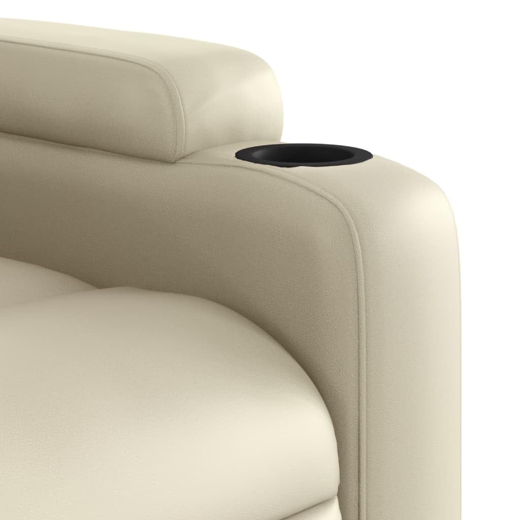 Relaxsessel mit Liegefunktion Kunstleder Creme Polstersessel