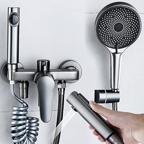 Pommeau de douche haute pression avec régulateur de débit et support mural - 6