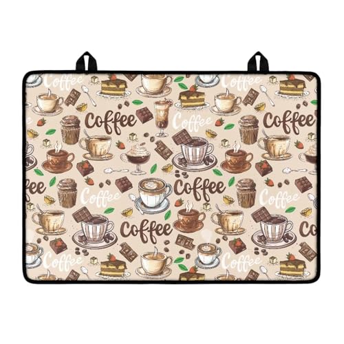 Txsniver Stove Top Covers for Electric Stove Flat Induction Cooktop Cover Mat Oil-Proof Ceramic Glass Stove Top Protector Foldable Kitchen Accessories, 29 x 21 Inch, Coffee Chocolate Dessert