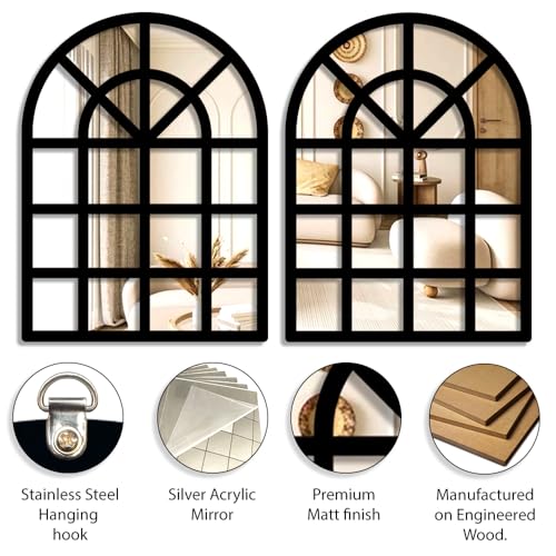 Image of Sehaz Artworks Home Decoration Items for Living Room | Wall Hanging decoration | Jharokha Wall Decor Items for Living Room | Wall Decor Items for Bedroom | Decorative Mirror for Wall Decoration