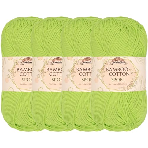 Image of JubileeYarn Bamboo Cotton Sport Yarn - 50g /Skein - Avocado - 4 Skeins