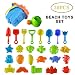 Beach Toy Set for Kids,Big 28 Pcs Sand Play Set with Models and Molds,[Castle+ Animal + Tool, Colorful]