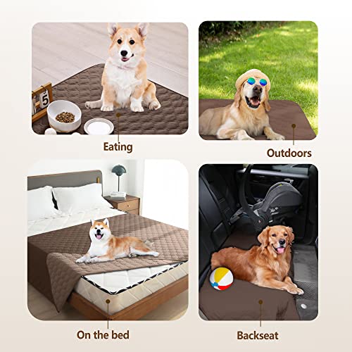 Image of gogobunny 100% Double Sided Waterproof Dog Blanket Soft Pet Bed Cover Reversible Protect Furniture Couch Sofa Car for Puppy Cat Kids (Dark Chocolate /Light Chocolate, 32x53 Inch (Pack of 1))