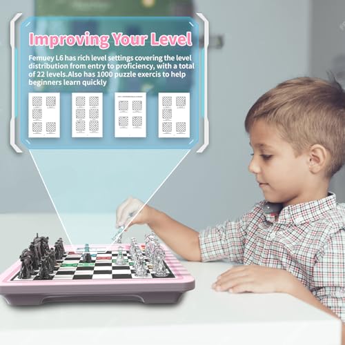 Electronic Chess Set, Computer Chess Game, Chess Set Board Game, Electronic Chess Game, LEDs, Built-in Battery, Great Partner for Play and Practice miniatura 3