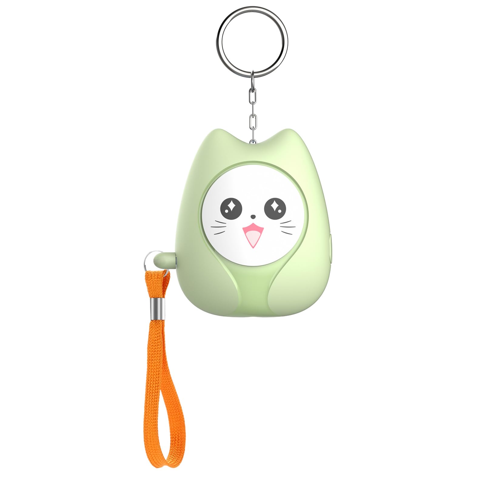 Cat-Shaped Personal Alarm for Women - ersonal Alarms for Women, 130DB Loud Safety Alarm Keychain with LED Flashlight, for Women, Girls, Kids, Elderly (green)