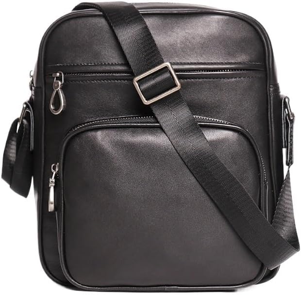 Men's Single Shoulder Leather Casual Crossbody Bag with Large Capacity