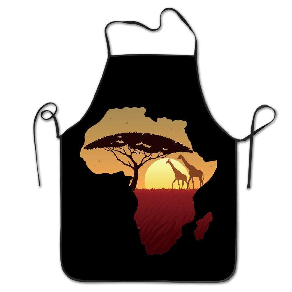 ghfghgfghnf Kitchen Apron for Women Vintage Apron Dress Men Cooking Apron Pinafore African Safari Giraffe Apron