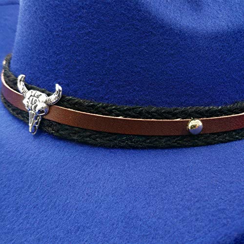 Ifsun Men & Women's Fur Felt Cowboy Hat Wide Brim Western Outback Blue #TOP1