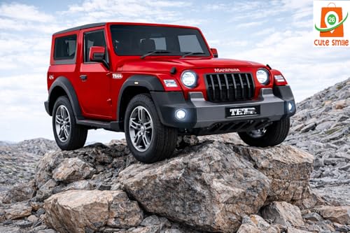 Image of 1:32 Scale DieCast Metal Pull Back Action Openable Doors 4x4 Tharr /Rock Premium Car Toy with Lights and Music for Kids Realistic Miniature Model Vehicle for Gift Ages 2+