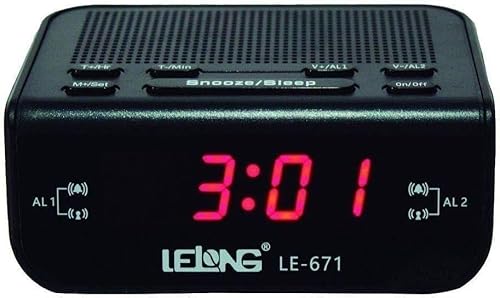 Relógio Despertador Digital Elétrico de Mesa com Rádio AM/FM 671 – Estilo e Funcionalidade