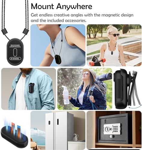 Bayehngs Mini caméra d'action pouce, petite portable, vlogging POV mains libres pour casque vélo, moto (ensemble simple 64 Go) – Image 6