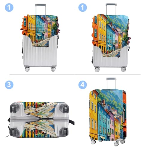 Luggage Cover Elastic Suitcase Cover Protector Fits 20-34 Inch Suitcase Travel Accessories (#22, M(24-26inch suitcase))4