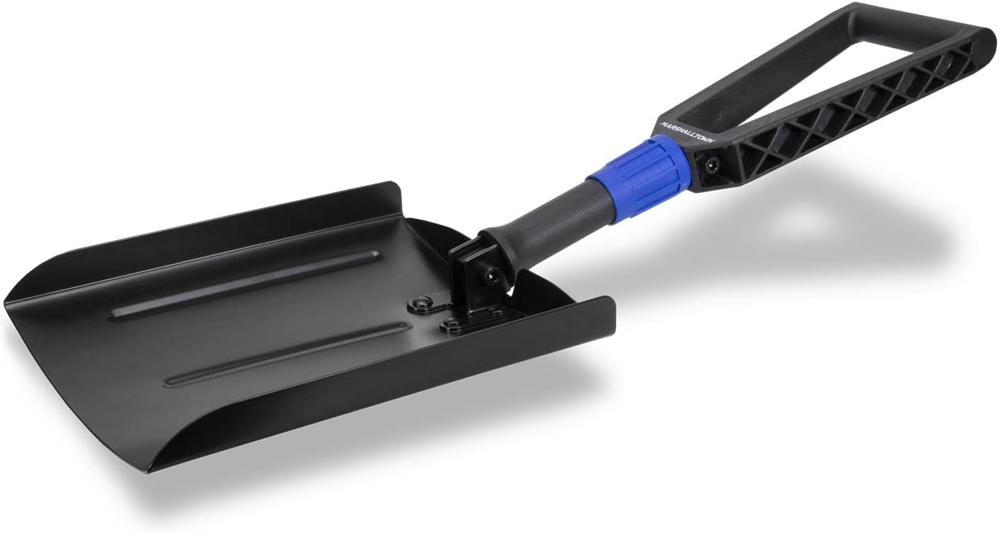 MARSHALLTOWN Proscape Square Point Folding Shovel, Garden Work, Emergency Snow Tool, Heavy Gauge Powder Coated Carbon Steel, Ultra-Low Profile Compact Design, 26 Inches, FOLDSPS