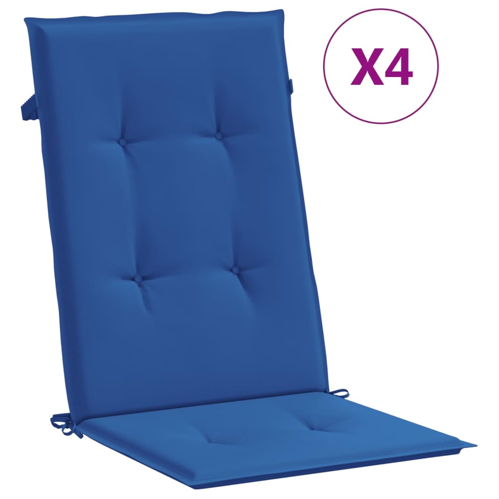 Homgoday Cojines para sillas, 4 unidades, color azul real, 120 x 50 x 3 cm, de tela, sillas de exterior, sillas de comedor para jardín, muebles de jardín, muebles de exterior, patio, terraza,