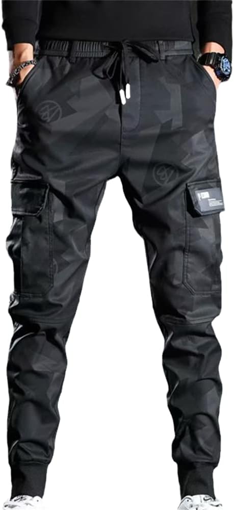 Streetwear Casual Camouflage Jogger Pants Men Tactical Military Trousers Drawstring Elastic Waist Male Cargo