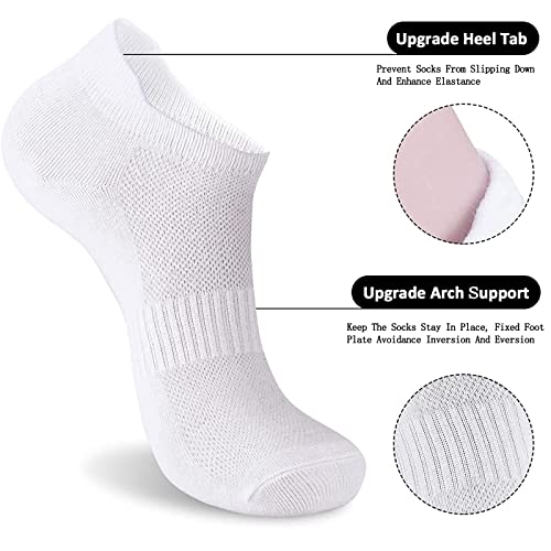 brookhaus Women Low Cut No Show Running Socks 6 Pairs - Cushioned Arch Support, Moisture Wicking Athletic Ankle Socks3