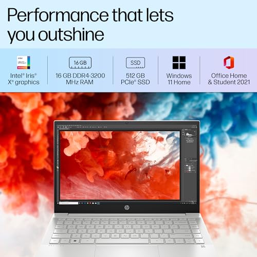 HP Pavilion Touchscreen 12th Gen Intel Core i5-1235U, 16GB DDR4, 512GB SSD, (Win11,Office21,Silver,1.41 kg), IPS,14-inch (35.6cm) FHD Laptop, Intel... - Image 5