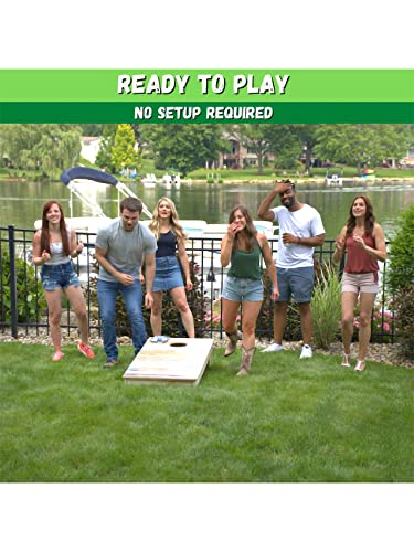 Slick Woody's Full Color Rustic American Flag Cornhole Board Set With 8 Cornhole Bags, Retractable Legs And Back Bounce Brace, Regulation Size #TOP5