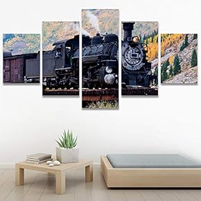 SIGNWIN 5 Panel Canvas Wall Art Modern Art...