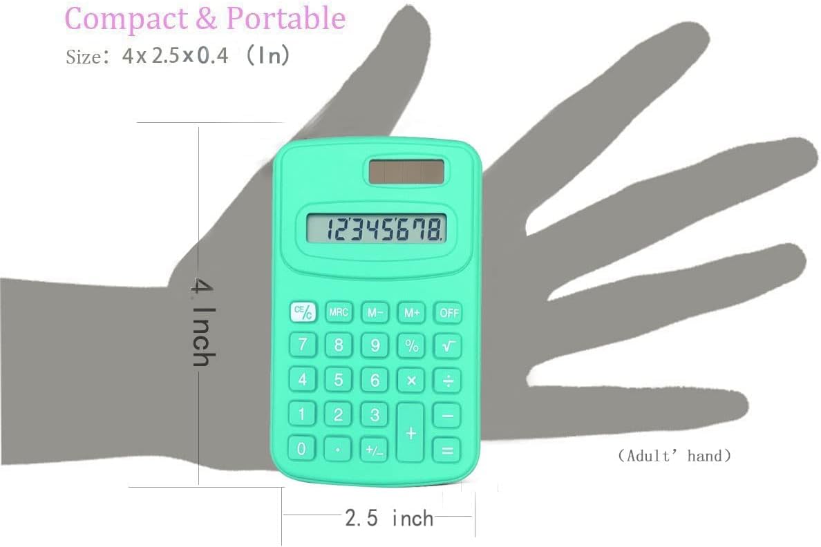 Calcolatrice di base a doppia potenza, 8 cifre, con pulsante in silicone, calcolatrice da tavolo (A, set di 24)