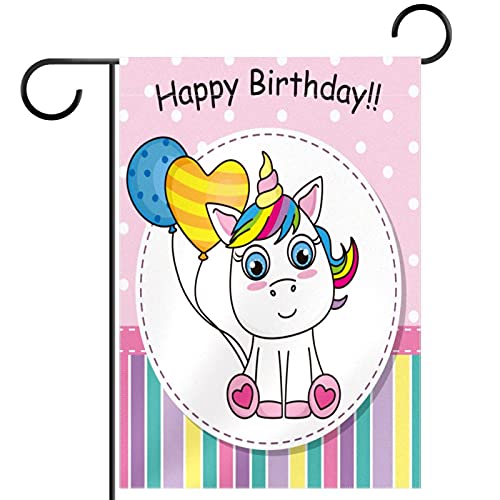 Drapeau de jardin licorne double face 30x45 cm pour décorer facilement un anniversaire