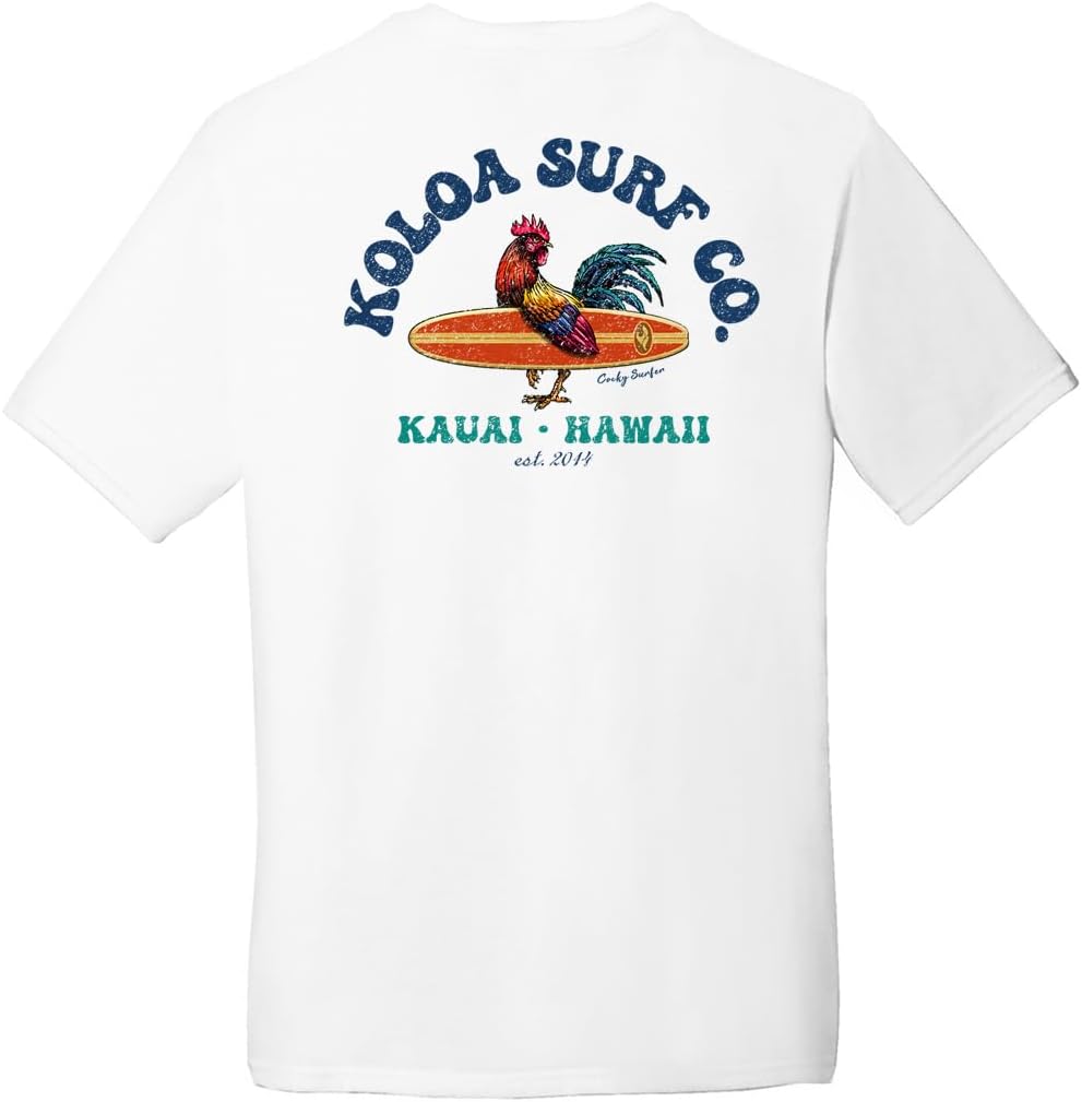Koloa Surf Men's Cocky Surfer Logo Lightweight Tri-Blend Tees in Sizes XS-4XL