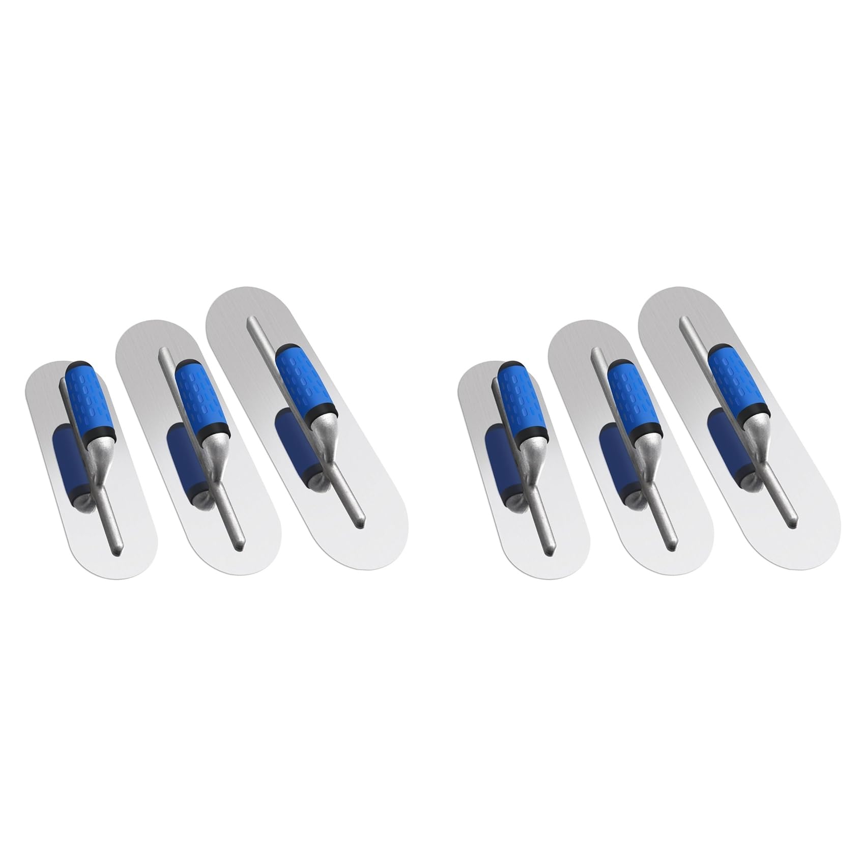 Ctrlzs 6Pcs Stainless Steel Pool Trowel Set (16Inch/14Inch/12Inch) Flat Concrete Finishing Trowel Tools