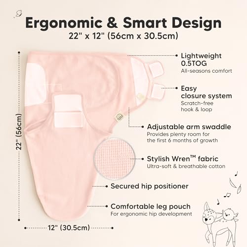 Image of 3-Pack Organic Swaddles for Newborns, Baby Swaddles 0-3 Months (Angelic) | Newborn Swaddle Sleep Sacks, Soft Cotton, Infant, Baby Swaddle Wraps, Girls, Boys, Large Hook & Loop Closure