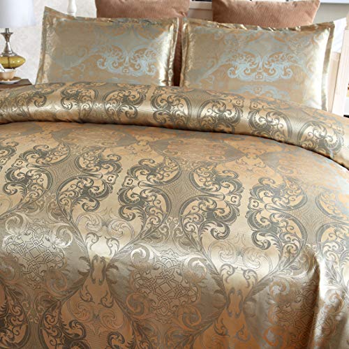 Softta Damask Bedding Queen 3 Pcs Duvet Cover Set Ultra Soft Duvet Quilt Cover Girls Boys Bedding,Rose Gold #TOP1