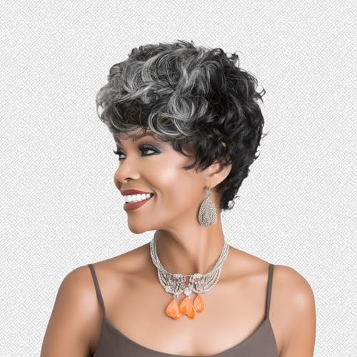 DOcute Pixie Cut Wig With Bangs Short Pixie Wig Curly