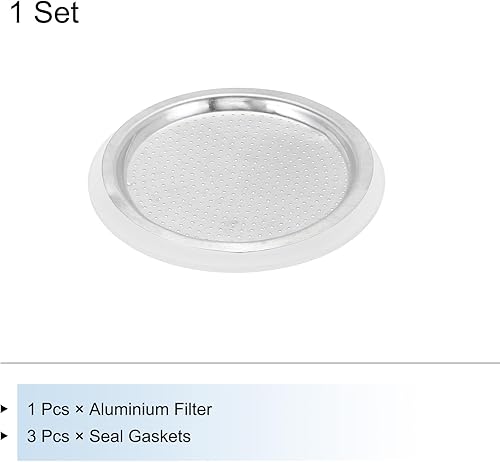 Miniatura 3 de MECCANIXITY Piezas de aluminio para cafetera de café expreso para estufa, con 1 filtro y 3 sellos de junta de silicona de 2.913 x 2.520 x 0.197 in