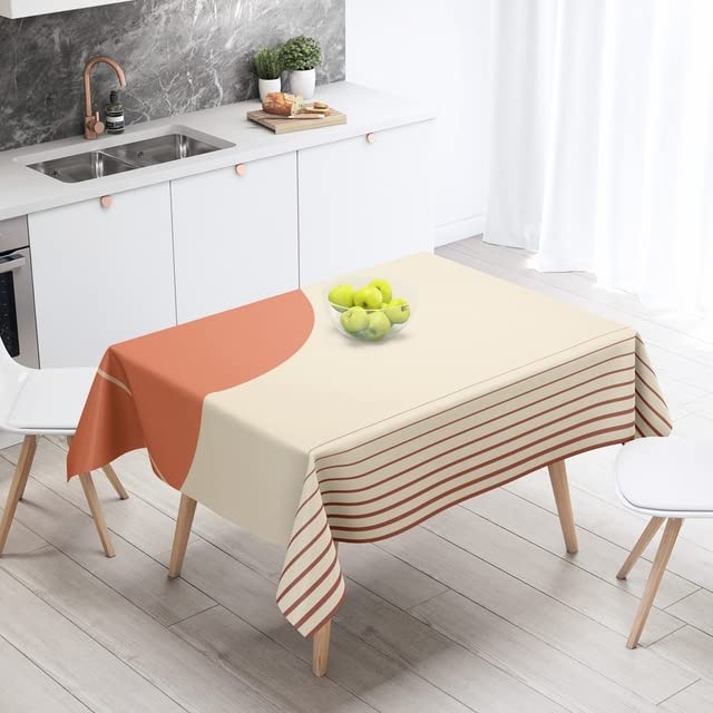 Nappe de Table rectangulaire Orange Couverture Abstraite géométrique de Coucher de Soleil pour la Maison Cuisine décor de Table à Manger AM4 90x140cm