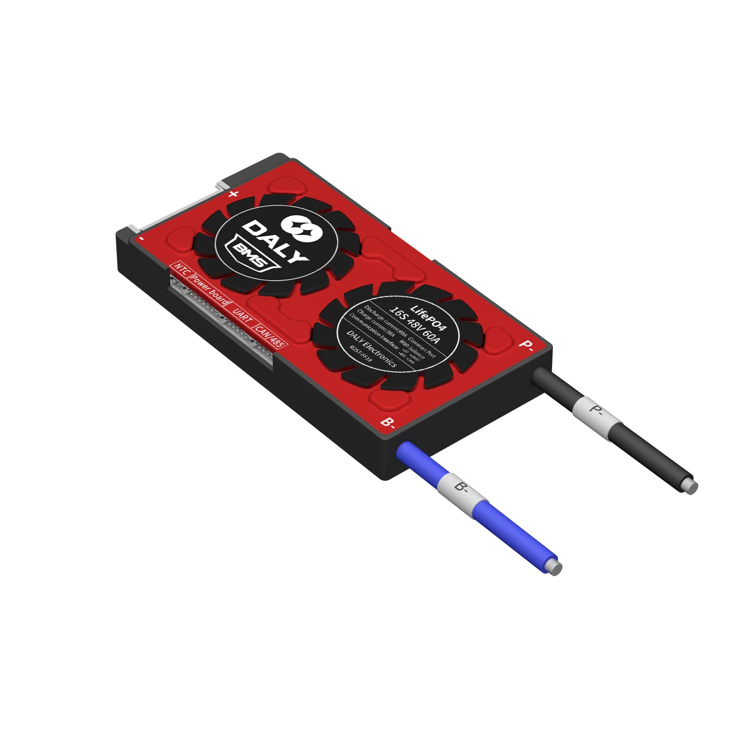 DALY Programmierbares konfigurierbares intelligentes BMS 16S 48V LiFePO4 mit Ausgleichsleitungen Drähte UART RS485 CAN-Kommunikation Batterieschutzmodul BMS für Batteriepack 24V(60A)