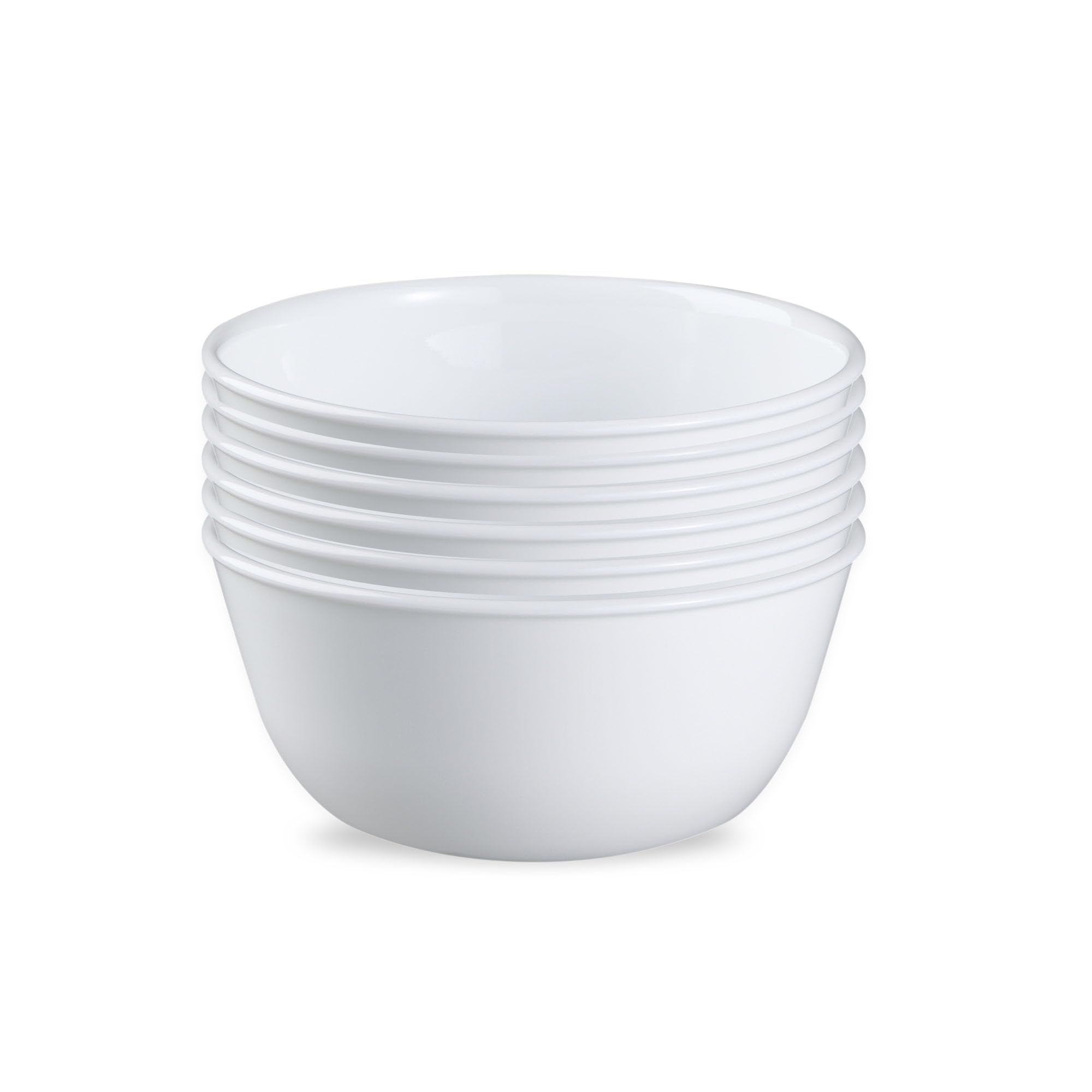 Corelle Vitrelle 28-oz Soup/Cereal Bowls Set of 6 Chip & Crack Resistant Dinnerware Bowls for Soup, Ramen, Cereal and More, Triple Layer Glass, Winter Frost White