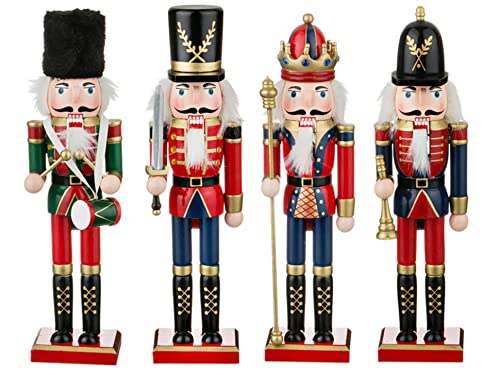 Wooden Nutcracker Ornaments Christmas Decoration Figures Puppet H...