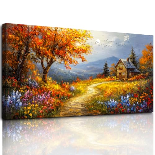 hyidecorart Grandes Cuadros Decoracion Salon Modernos, 50x100 cm Lienzos Decorativos Pared Dormitorios, Laminas Decorativas Pared Campo Colorido, Wall Art Comedor Oficina Pasillo Baño
