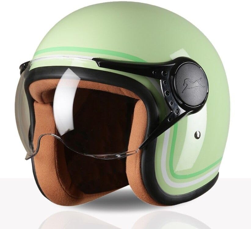 Image of TVS MissFit Women's Open Face Helmet | Lightweight Shell | Pastel Colors Designed Exclusively for Women | Extreme Comfort Fit for Girls | Clear Visor | DOT & ISI Certified