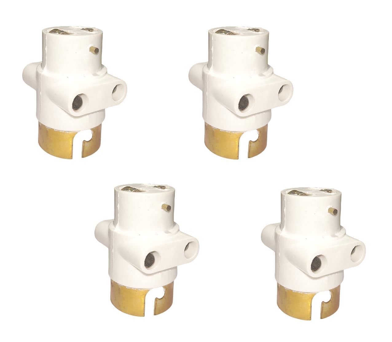 Classic Classic B.C. Parallel Adapter Holder with Bulb, Holder and Plug Socket, 240 Volts Long Life Heavy Brass Parts, 2 ports for 2 pin (White, 6 Amp, Pack of 4)-image-29