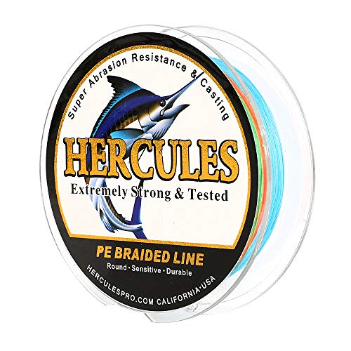 Hercules Super Cast 100M 109 Yards Braided Fishing Line 80 LB Test for Saltwater Freshwater PE Braid Fish Lines Superline 8 Strands