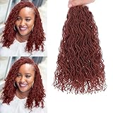 COOKOO 8 Pcs 12 Inch Curly Micro locs Crochet Twist Hair Ginger Bohemian Tiny Locs Crochet Braids for Women Mini locs Crochet Braiding Hair Zizi Locs Crochet Braids Hair Curly Ends 350#