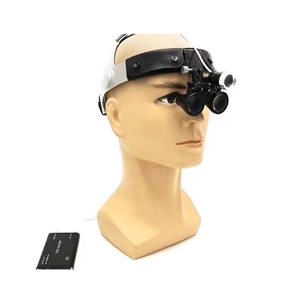 asdchZen Dental Loupes,3.5X Headband Magnifier,With Headlights Dental Surgical Binocular Loupes