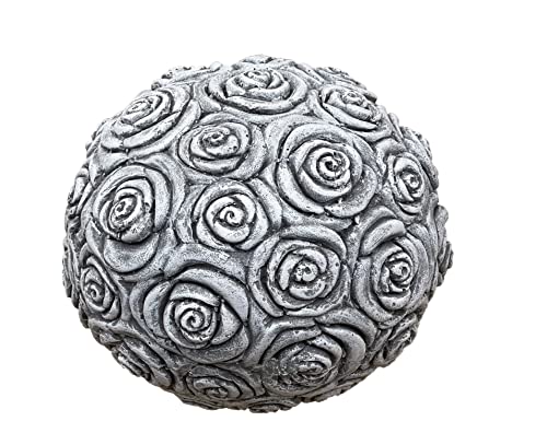 Stein Dekokugel Rosenball Frost- und Winterfest, massiver Steinguss ca. 19 kg