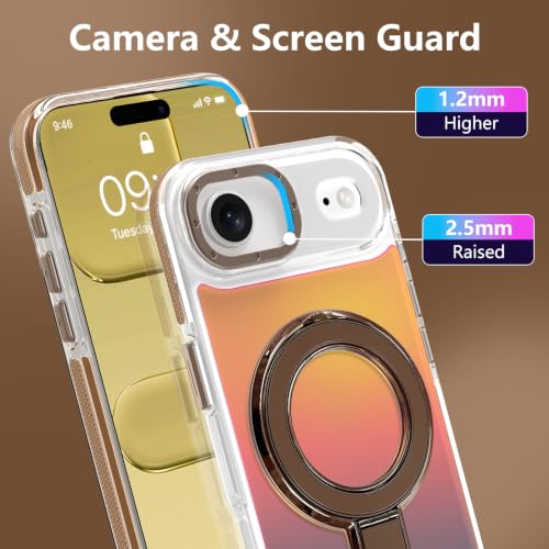 Image of Magnetic for iPhone Air 6.5 inch Case with Stand [Compatible with Magsafe] [Cute Fashion Fluorescent Design] [1 Screen Protector] Slim Translucent Matte Case for iPhone Air 6.5 inch 2025, Desert