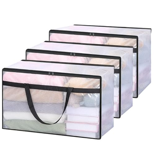 Vieshful 3 Piezas 60L Bolsas de Almacenaje Transparentes con Cremallera y Asas, Bolsas Plásticas para Edredones, Mantas, Ropa de Bebé, Mudanza y Almacenaje Bajo la Cama Vieshful 3 Piezas 60L Bolsas de Almacenaje Transparentes con Cremallera y Asas, Bolsas Plásticas para Edredones, Mantas, Ropa de Bebé, Mudanza y Almacenaje Bajo la Cama