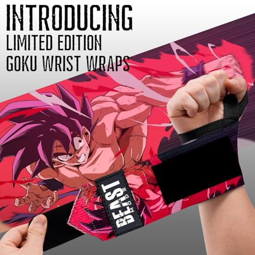 Image of STEIGEN FITNESS ULTIMATE Printed Wrist Support Wraps,Wrist Bands For Exercise,Wrist Straps For Gym (GOKU RED)
