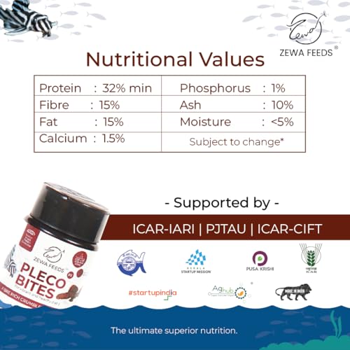Image of Pleco Fish Feed 45g X 2 | High-Fiber Fish Food for Algae-Eating Bottom Dwellers | 1.2-2 mm Slow Sinking Pellets with Spirulina, Moringa & BSF Protein | Supports Digestion & Immunity