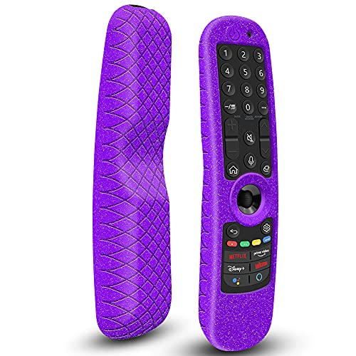 Silicone Case for LG MR21GA MR21GC Remote Control [Shockproof] Anti-Slip Protective Cover for LG MR22GA MR22GN MR23GA MR23GN MR24GN Magic Remote 2021-2024 Case Sleeve Holder Protector Skin (Purple)